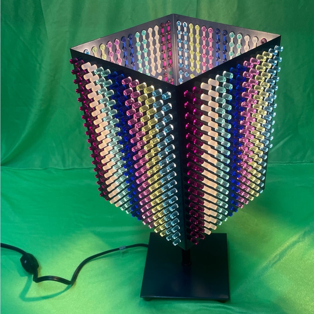 Vintage Retro Lit Brite Peg Style Desk Lamp 13.5”H x 6.5”L (top) x 4.75”L (base)